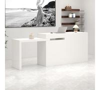 Heliosrider Mostradores para Tiendas Mostrador Recepcion Mostrador para Tiendas con CajóN De Almacenamiento Moderna Y Compacta Oficina ClíNica EstéTica PeluqueríA Supermercado(White,150 * 50 * 90CM)