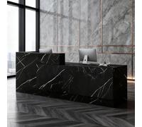 Heliosrider Mostradores para Tiendas Mostradores Recepcion Mostrador con Bandeja para Teclado Y CajóN Cerradura para Oficina Hotel Tiendas De Ropa PasteleríAs FruteríAs(Black R)