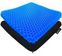 Helishy Cojín de asiento de gel para sentarse durante mucho tiempo, cojín de huevo de enfriamiento de doble grosor de 1.65 pulgadas para espalda, cadera, ciática, coxis, alivio del dolor de coxis
