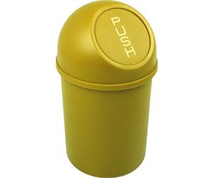 helit Abfallbehälter mit Push-Einwurfklappe, 6 Liter, gelb