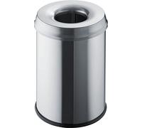 Helit H 2515400 contenedor de residuos Seguridad del Acero Inoxidable, 15 L, Plata