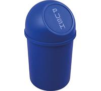 helit H2401034 - Papelera con tapa „the flip“ 6 L azul | Papelera con tapa a presión para una eliminación higiénica de residuos