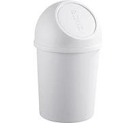 helit H2401082 - Papelera de empuje "the flip" 6L, gris claro | Cubeta con tapa a presión para una eliminación higiénica de residuos