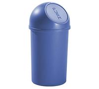helit H2401134 - Papelera con tapa „the flip“ de 13 l, azul | Cubos de basura con tapa a presión para una eliminación higiénica de residuos