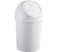 helit H2401182 - Papelera con tapa „the flip“ de 13 l, gris claro | Cubos de basura con tapa a presión para una eliminación higiénica de residuos