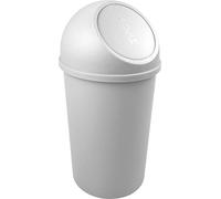 helit H2401282 - Papelera con tapa „the flip“ de 25 l, gris claro | Cubos de basura con tapa a presión para una eliminación higiénica de residuos