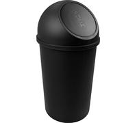 Helit H2401295 - Papelera (tapa basculante, 25 L, plástico), color negro | Cubos de basura con tapa a presión para una eliminación higiénica de residuos