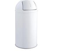 helit H2401705 - Papelera de Empuje ''la cúpula'' 30 L, Papelera Escritorio, Contenedor de Basura, Blanca