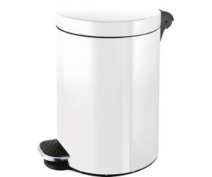 helit H2404105 - Cubo de pedal iónico plateado, "the knight", 5 litros, blanco