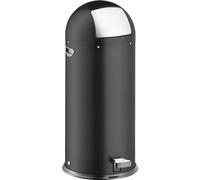 helit H2405495 - Papelera con pedal „the step dome“ 52 L | Cubos de basura negros con apertura por presión y pedal para una cómoda eliminación de residuos