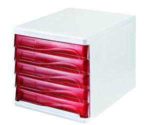 Helit H6129420 - Cajonera económica con 5 compartimentos, para escribir, color gris claro.