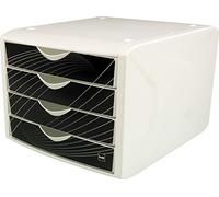 helit H6129595 - Cajón «el camaleón», 4 cajones, negro rey, negro