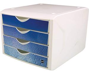 helit H6129634 - Cajón «el camaleón», 4 cajones, para formato DIN A4, agua fría, 1 unidad