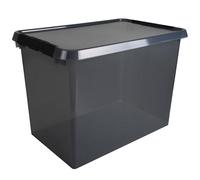 helit H6165708 - Caja de almacenaje "the comfort-line" 72 L - gris transparente, caja de almacenaje con tapa