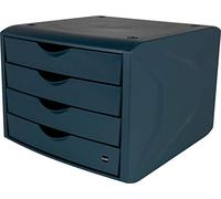 helit H6429534 - Cajón el camaleón verde, de plástico reciclado Certificado Ángel Azul, azul, 1 unidad