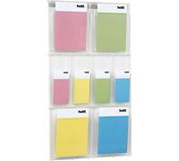 Helit H6810902 Placativ- Soporte para folletos de pared (4 compartimentos, 1/3 DIN A4, alto, claro)