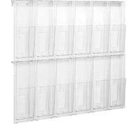helit H6812202 - Expositor de pared 1/3 DIN A4, 12 bolsos