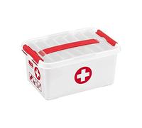 helit sunware H6164705 - Caja de almacenamiento «the q-line», 6 litros, con tapa, blanco/rojo, 1 pieza