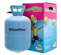 HeliumStar - Bombona de gas helio para globos con 420 litros para inflar hasta 50 globos, para fiestas y diferentes ocasiones, azul