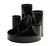 Helix Clear-up Desk Tidy 5 Tube Holders Black R40077