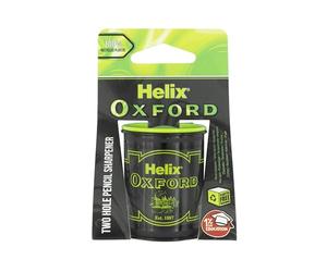 Helix Oxford - Sacapuntas de barril de dos agujeros, edición de mármol verde y negro, sacapuntas de doble tamaño con diseño Helix Oxford duradero, sin ensuciar, ideal para la escuela y la oficina