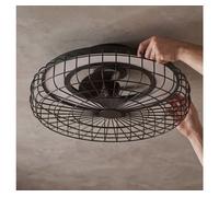 Helix ventilador de techo silencioso con luz led. 5 velocidades, programable. giro inverso. acero marrón madera