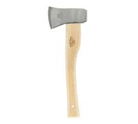 Helko Werk - Hacha de mano (500 g, 36 cm, mango de fresno, leña | Hacha con funda de piel y trabilla para cinturón, fabricada en Alemania
