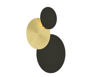 HELL Aplique LED Tilda, redondo 3 luces, negro/oro