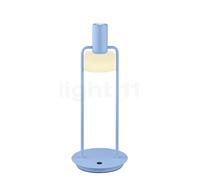 HELL Lámpara de mesa LED Banji, azul pastel, altura 37 cm, regulador táctil