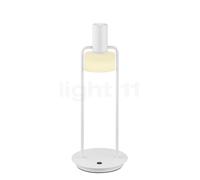 HELL Lámpara de mesa LED Banji, blanca, altura 37 cm, regulador táctil