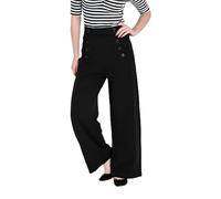 Hell Bunny Carlie Swing Mujer Pantalones de Tela Negro 76% poliéster, 20% Viscosa, 4% Elastano Marlene