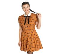 Hell Bunny Vixey 1960's Fox Print Vintage Retro Style Short Dress XS-4XL, marrón, L