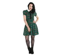 Hell Bunny Vixey - Vestido Corto con Estampado de Zorro de los años 60, Estilo Retro, Tallas XS a 4XL, Verde, S