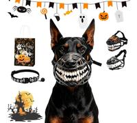 Hell Hound Monster Muzzle, Scary Dog Muzzle with Teeth Halloween (B-1,M)