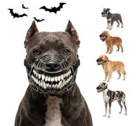 Hell Hound Monster Muzzle, Scary Dog Muzzle with Teeth Hellhound Monster Mask, Costume Adjustable Straps for Halloween Party Cosplay Photo Shoots (S(22CM/8.66IN),Without Blood)