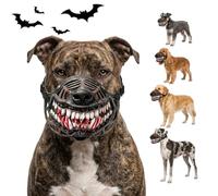 Hell Hound Monster Muzzle, Scary Dog Muzzle with Teeth Hellhound Monster Mask, Costume Adjustable Straps for Halloween Party Cosplay Photo Shoots (M(26CM/10.24 IN),with Blood)