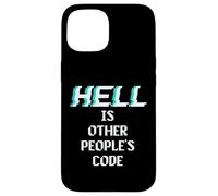 Hell is Other People Code Funny Coding Programador de computadoras Carcasa para iPhone 15