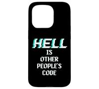 Hell is Other People Code Funny Coding Programador de computadoras Carcasa para iPhone 15 Pro