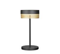 HELL Lámpara de mesa LED Batería recargable de malla, altura 30cm negro/oro True