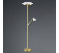 HELL Lámpara de pie LED Findus, 2 luces, latón True