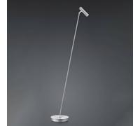 HELL Lámpara de pie LED Tom, atenuable, níquel True