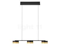 HELL Colgante LED Mesh 3 luces atenuador, negro/oro