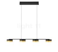 Hell Mesh, lámpara de suspensión LED 4 focos, negro/dorado