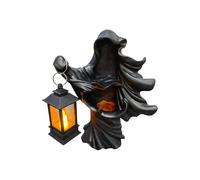 Hell Messenger with Lantern Witch Decoration Lantern The Ghost Looking For, Realistic Resin Ghost Sculpture for Halloween Garden Decorationscary Hell