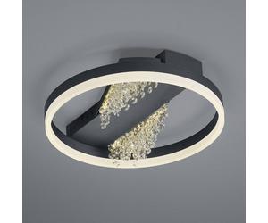 HELL Plafón LED Dunja con aspecto de cristal negro