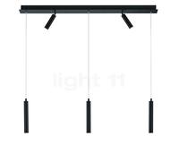 HELL Lámpara colgante LED Tom, 5 luces, negro