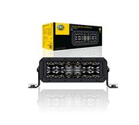Hella 1FJ 358 196-451 LED-Faro de carretera, Black Magic Double Row Lightbar 7 pulgadas, 12/24V, 2100lm, Versión doble/rectangular, Número de referencia: 30, montaje exterior/Conexión roscada, ECE