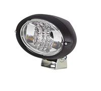 HELLA 1GA 996 361-501 Halógena-Faro de trabajo - Oval 100 - 24/12V - montaje exterior/atornillado - de pie/Abrazadera de montaje giratoria - Iluminación campo cercano - Conector: Conector plano