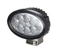 HELLA 1GA 996 661-011 LED-Faro de trabajo - Oval 100 - 12/24V - 1700lm - montaje exterior/atornillado - Abrazadera de montaje giratoria - Iluminación largo alcance - Conector: Conector DEUTSCH