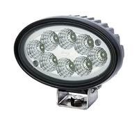 HELLA 1GA 996 761-001 LED-Faro de trabajo - Oval 100 Gen. II - 12/24V | 4400 lm - montaje/atornillado - soporte de montaje orientable - iluminación de campo cercano - Conector: conector alemán